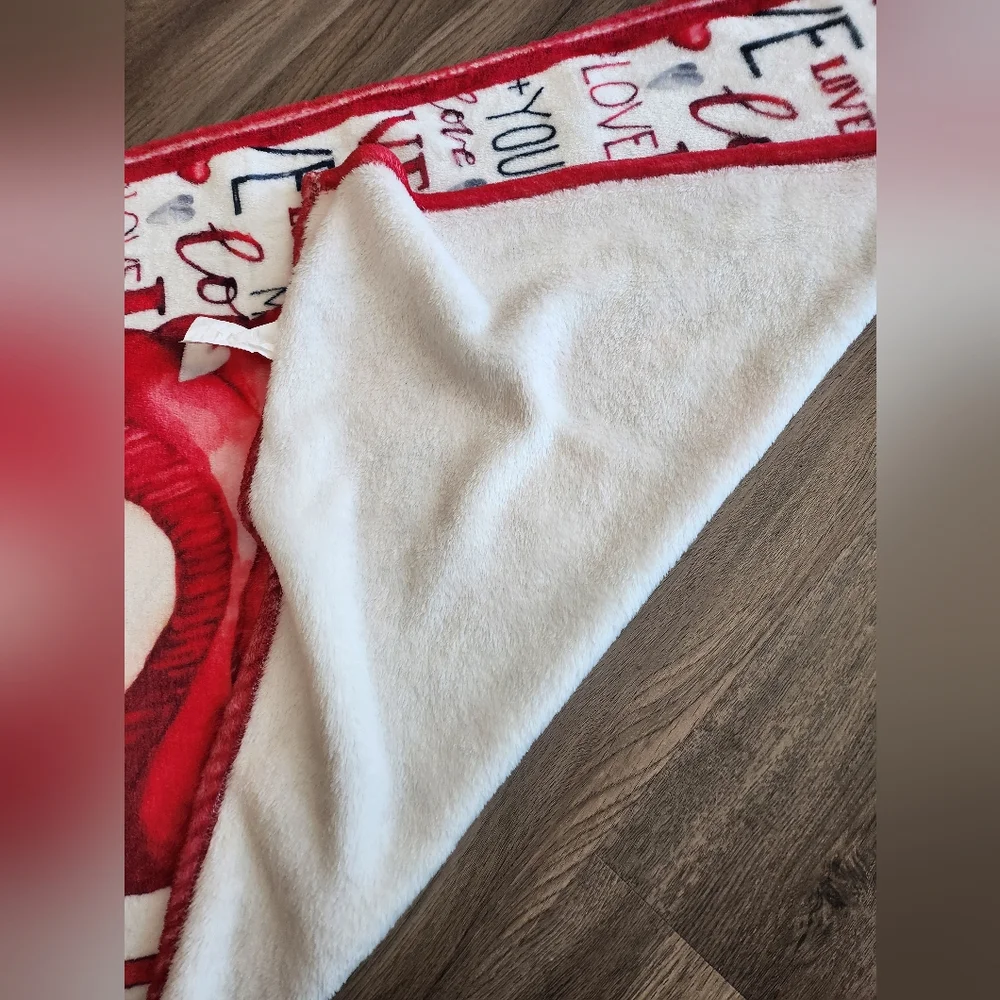 Festive Red Gnome Mini Holiday Blanket Valentines Love Super Soft